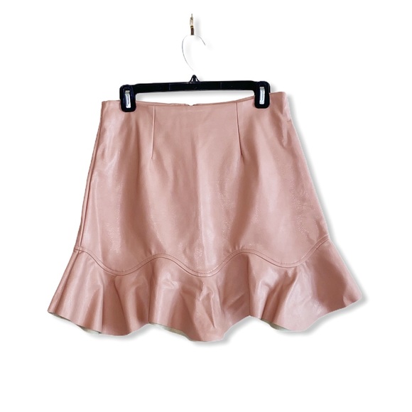 Saints + Secrets Dresses & Skirts - SAINTS + SECRETS pink faux leather trumpet skirt